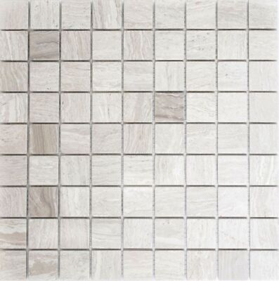 Marmor Mosaik Fliese Naturstein hellgrau Grau Streifenoptik Dusche Wand Boden - 