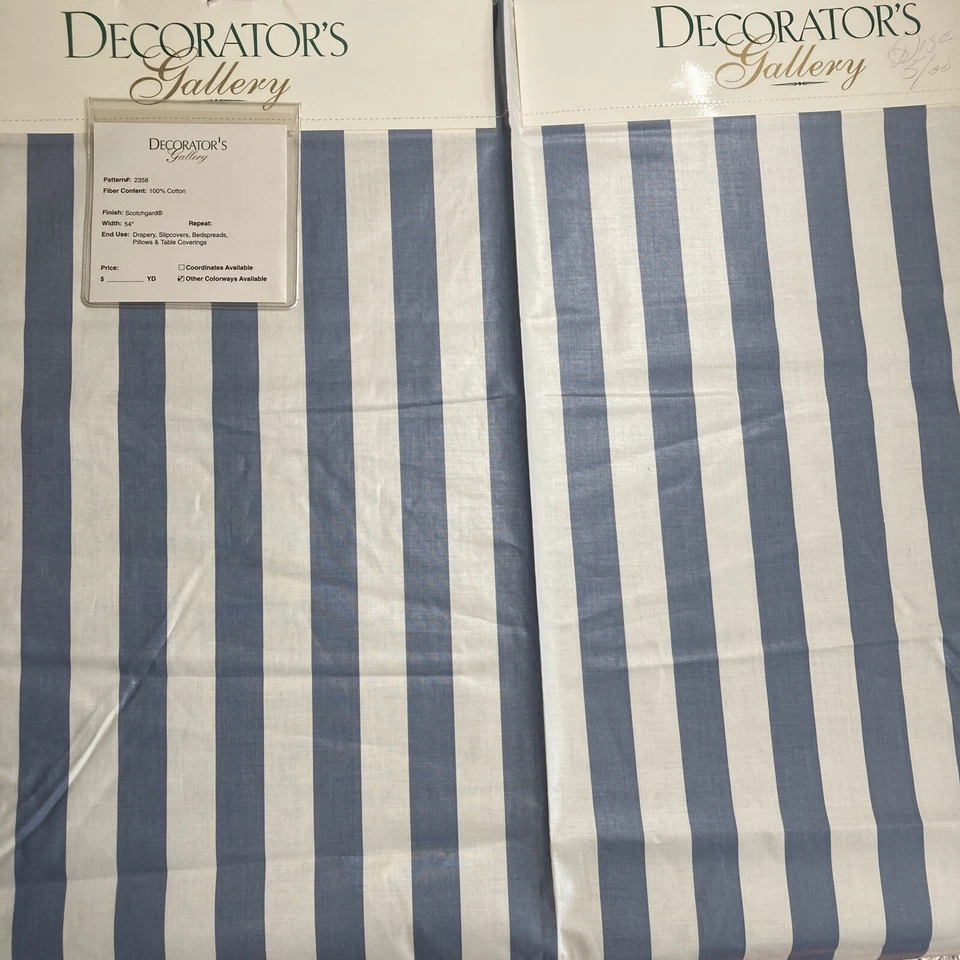 Muestra de tela de tapicería de galería decorativa panel de 26" 100 % algodón a rayas 2358 Foto 4 de 4