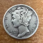 1942-D MERCURY 90% SILVER DIME ACTUAL COIN FREE SHIPPING!