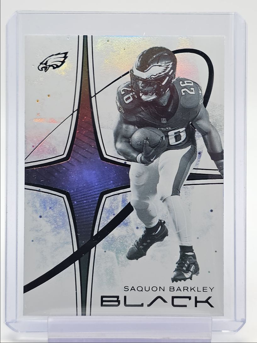 SAQUON BARKLEY 2025 PANINI BLACK WHITE NIGHT SSP EAGLES Q3562