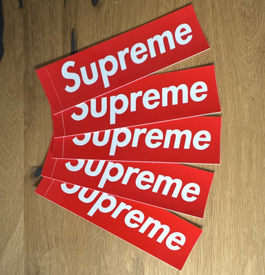 5x Original Supreme Red Box Logo Sticker/ Aufkleber rot/weiß