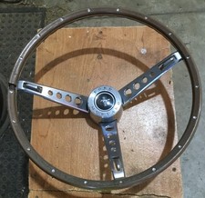 Vintage Oem 1965-66 Ford Mustang Deluxe Wood Grain Steering Wheel Vintage Oem 1965-66 Ford Mustang Deluxe Wood Grain Steering Wheel