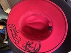 Red Felt Wide Brim Fedora Hat Women’s Western Cowgirl Graphic Feather Buckle — photo 5