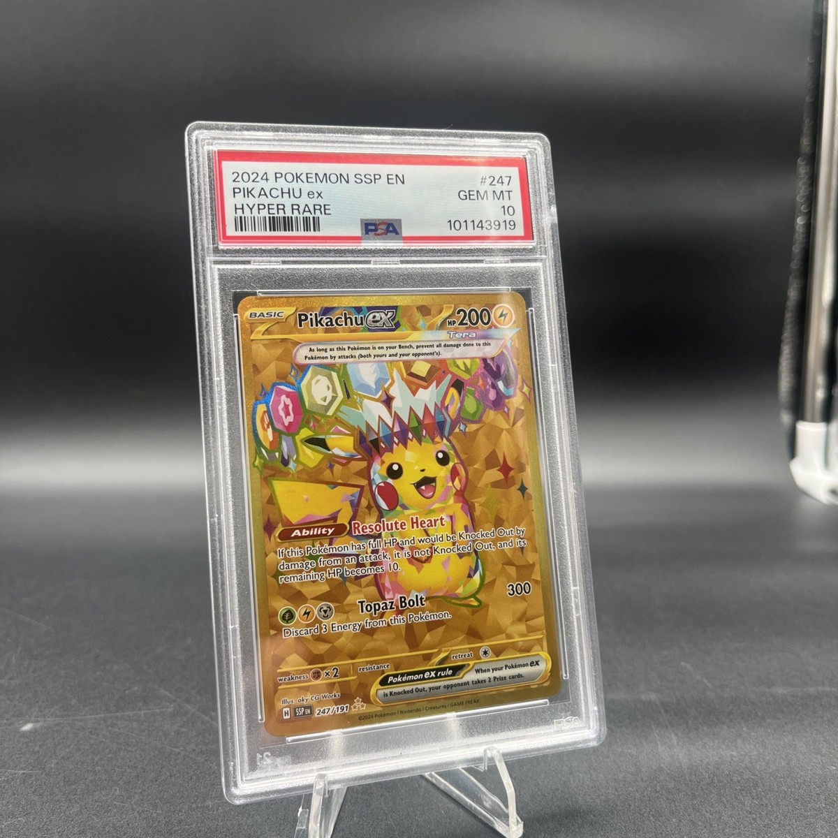 Pikachu ex 247/191 Sv08 Surging Sparks Holo GEM MINT PSA 10