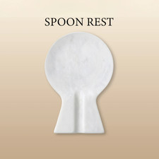 Premium Handmade marble spoon rest 8 inch, sturdy kitchen utensil holder