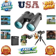 12x42 HD Binoculars for Adults High Powered with Phone Adapter, Tripod and Tr...