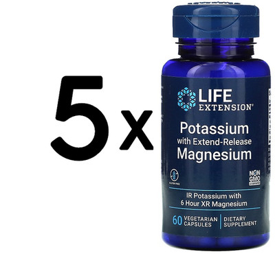 5 x Life Extension Potassium with Extend-Release Magnesium - 60 (249,83 EUR/kg)