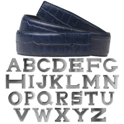 Ledergürtel Wendegürte in Kroko Navy mit Gürtelschnalle 40mm H Gürtel Silver