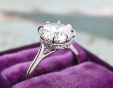 2Ct Round Cut Lab Created Diamond Engagement Wedding 14K White Gold Finish Ring