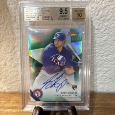 2015 Bowman's Best Joey Gallo Green Refractor Rookie Auto /99 BGS 9.5