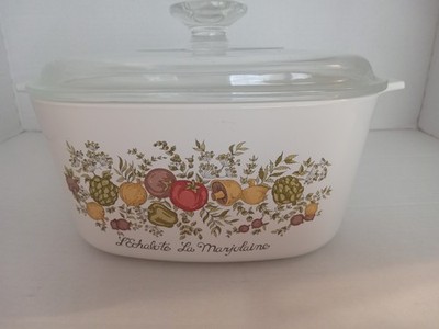 Vintage Corning Ware Spice of Life L Echalote 3 Qt A-3-B Casserole w/ Pyrex Lid