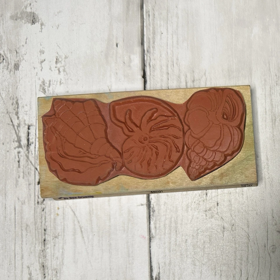 "Medios para toda la noche - conchas marinas - sello de goma - 4,25"" X 2""" Foto 3 de 3