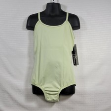 Body Wrappers Leotard Light Green Child Open Back/Side Ruched Detail Child 12-14