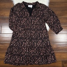 Mini Vestido Ba&Sh Para Mujer Talla Mediana/US 6 Negro Estampado Pola Dama