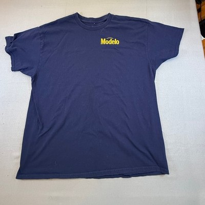 Modelo Cerveza Navy Blue Graphic T-Shirt Mens XL City Skyline Beer Promo Tee