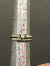 10K Solid White Gold Diamond Princess Cut Engagement Wedding Band Ring Size 5.75