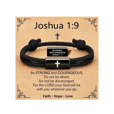 Cross Bible Verse Bracelets for Men, Adjustable Braided Rope