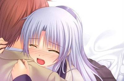 Anime girls silver hair angel beats tachibana kanade sad Custom Gaming Mat Desk