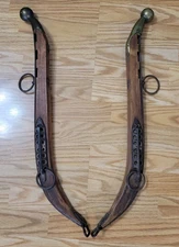 Antique Western Wood, Iron, Brass Harness Hames Strap Horse Collar 26"