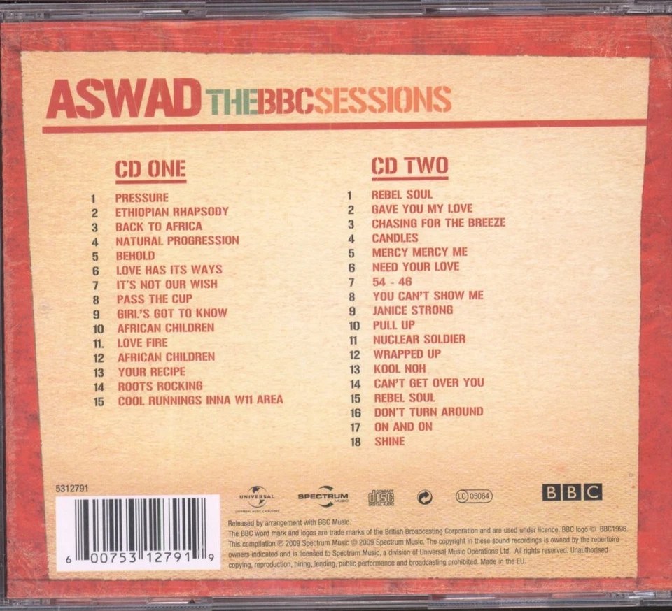 Aswad BBC Sessions Doppel-CD UK Spectrum 2009 CD. Hergestellt In UK 5312791 - Bild 2 von 2