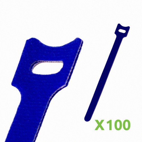 8 Inch Hook and Loop Reusable Strap Cable Cord Wire Ties 100 Pack Blue - Picture 5 of 5