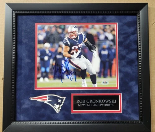 Rob Gronkowski New England Patriots Autographed 8x10 Photo Framed w Psa/ COA