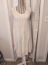 Island Beach Pale Pink Sun Dress Coverup Embroidered Detail Sleeveless L/XL