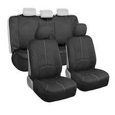 SpillGuard Waterproof Car Seat Covers, Front and Rear Full Set Gray Stitching