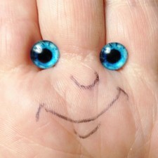 Morezmore M01549-10 10pc Glass Eyes Iris 8mm Pretty Blue Flat Back Doll Puppet