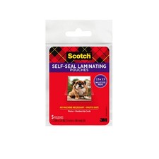 Scotch Self-Sealing Laminating Pouches, Glossy Finish, Single Pack, Clear