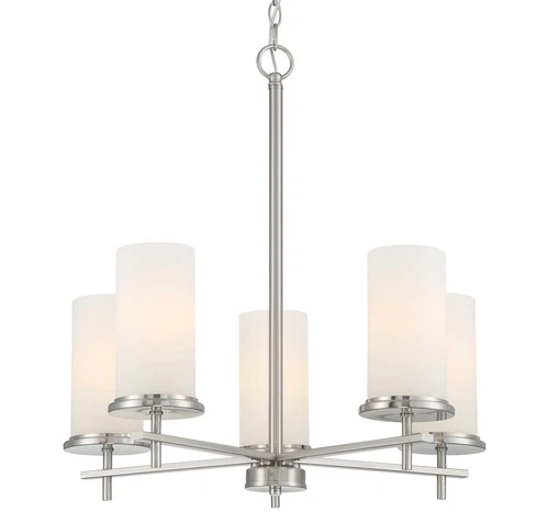 Minka Lavery 4095 Haisley 5 Light 24"W Vantage Candle Chandelier - Nickel - Picture 1 of 5