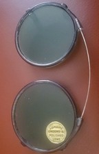 Rare NOS Vtg Genuine Ground Polished Steampunk Round Sunglasses Clip-On D46mm