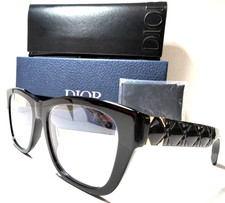 CHRISTIAN DIOR LADY 95.220 S1I 1000 SHINY BLACK GOLD AUTHENTIC EYEGLASSES 53-17