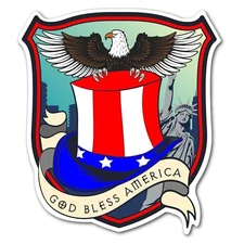 Magnet Me Up Bald Eagle Shield Magnet- 5" American Emblem with Statue of Liberty