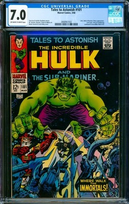 TALES TO ASTONISH #101 CGC 7.0 OW/W PAGES / STAN LEE JACK KIRBY / MARVEL 1968