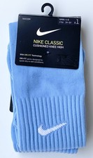 Nike Classic Cushioned Knee High Soccer Socks Small 4-6 Light Blue SX5728-448