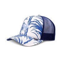 Djinns Trucker Cap Hft Allover Palm Royal/White
