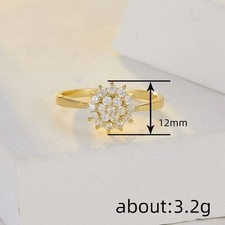 2 Colors Fashion Woman White Gold Plated Sparkling CZ Flower Band Ring