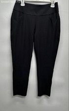 Puma Womens Black Elastic Waist Skinny Leg Cropped Leggings Size Large w/ Tags