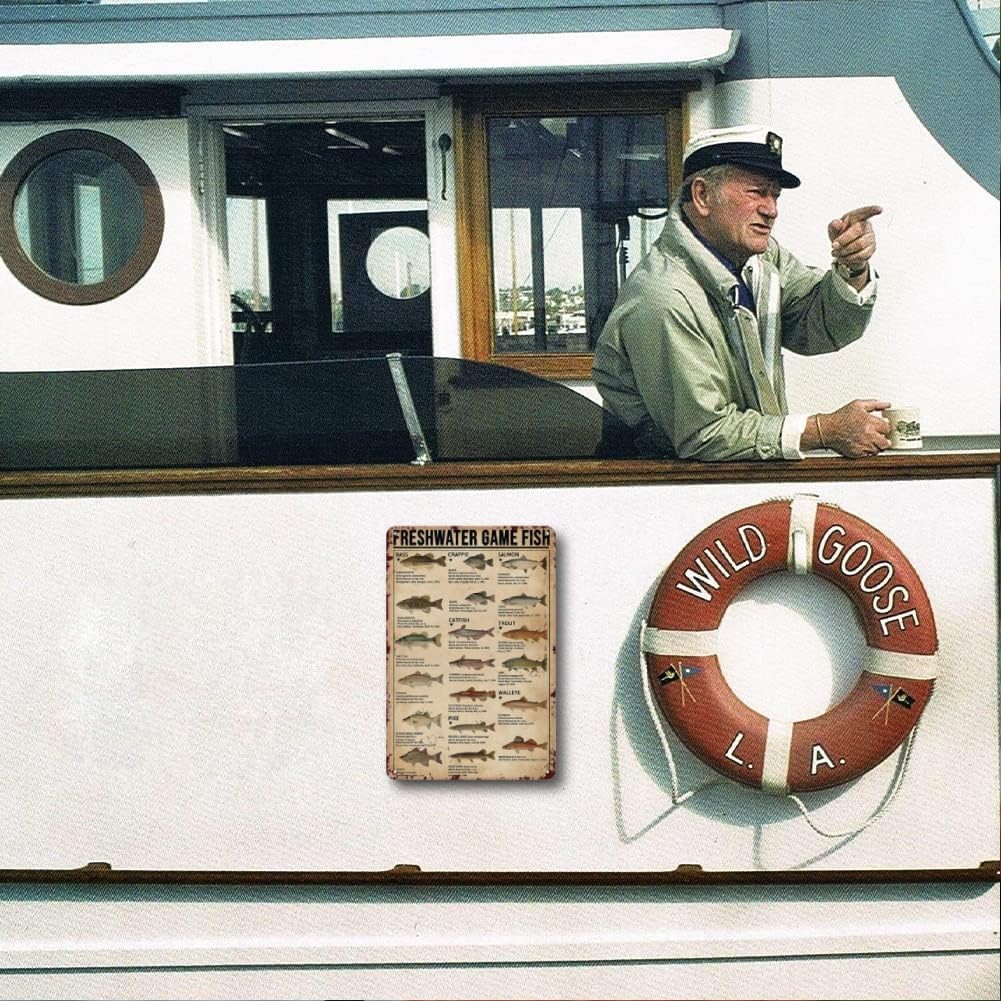 LIZATIC Metal Fishing Decor Wall Art - Freshwater Game Fish Sign,