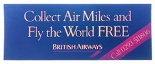 British Airways Air Miles Airline Window Sticker Logo Label Vintage Original BA