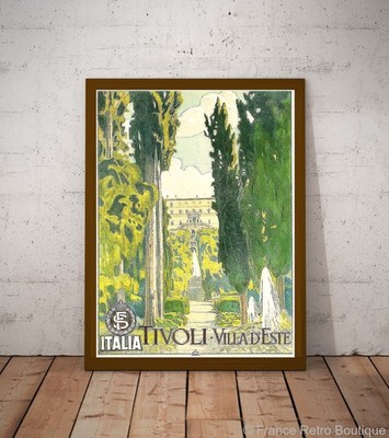 Tivoli Villa d'Este Vintage Travel Poster