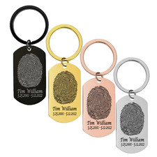 Custom Engraved Memorial Dog Tag with Actual Fingerprint Design Sentimental Gift