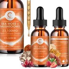 Sea Moss Plus Mushroom Complex, Lions Mane, Reishi, Shiitake, Irish Sea Moss