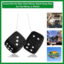 Fuzzy Dice For Rear View Mirror Black Fuzzy Dice For Car Mirror 2.75inch