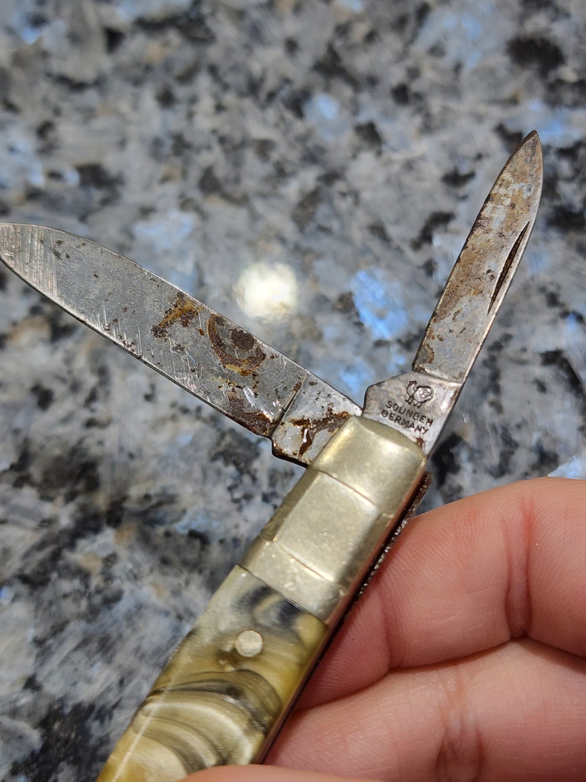 Hen & Rooster Pocket Knife 324C 24KT Bertram Solingen Germany 4 Blade Congress