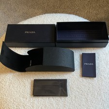 PRADA Black Hard Eyeglass/Sunglasses Case w/ Box, Paperwork  Accessories