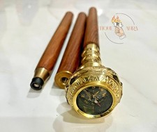 NEW SOLID ANTIQUE SOLID BRASS HANDLE WOODEN WALKING STICK CANE VINTAGE DESIGNER