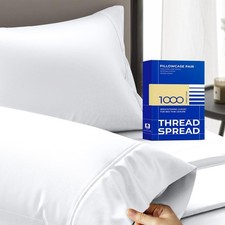100 Egyptian Cotton Pillow Cases Queen Size Set of 2 - Luxury 1000 Thread Count