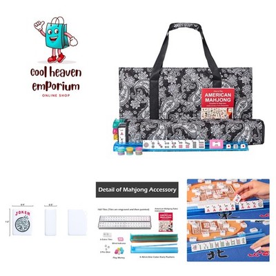 Elegant American Mahjong Set with Portable Case, 166  Tiles & Accessories